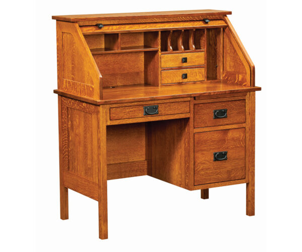 Single Pedestal Post Mission Rolltop Desk