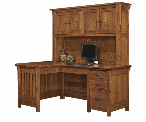 Boston Corner and Return Desk with Hutch - 48"W