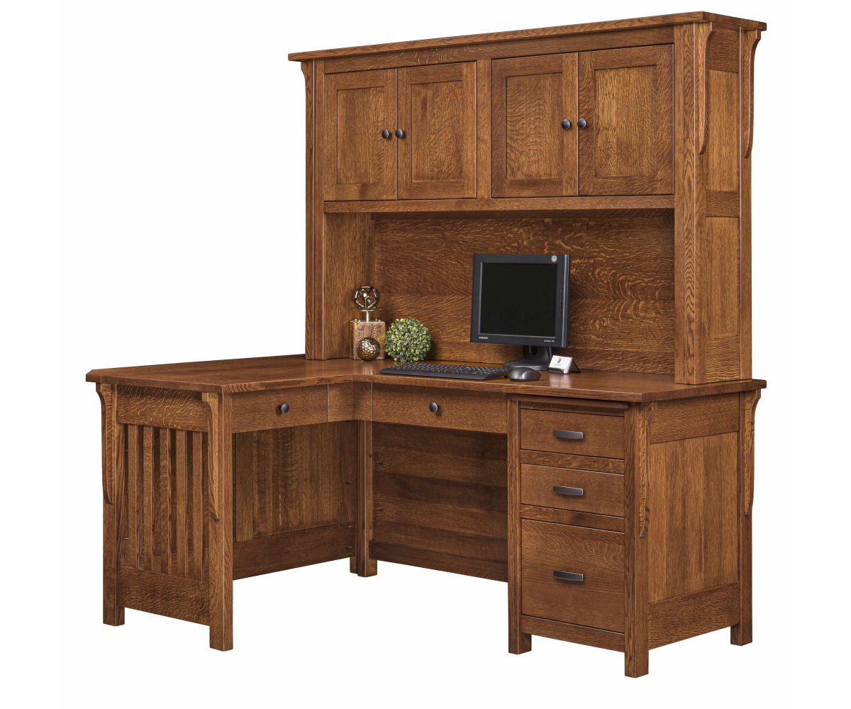 Boston Corner and Return Desk with Hutch - 48"W