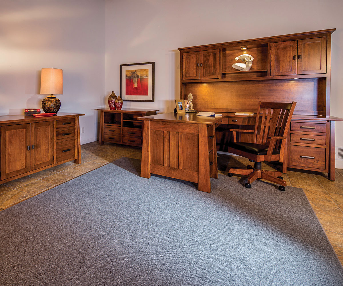 Freemont Mission Corner And Return Desk With Hutch - 66"W - Image 9