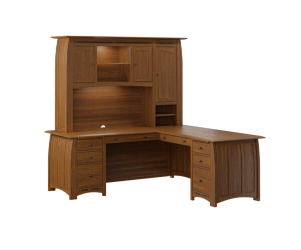 Boulder Creek L Shape Desk With Hutch