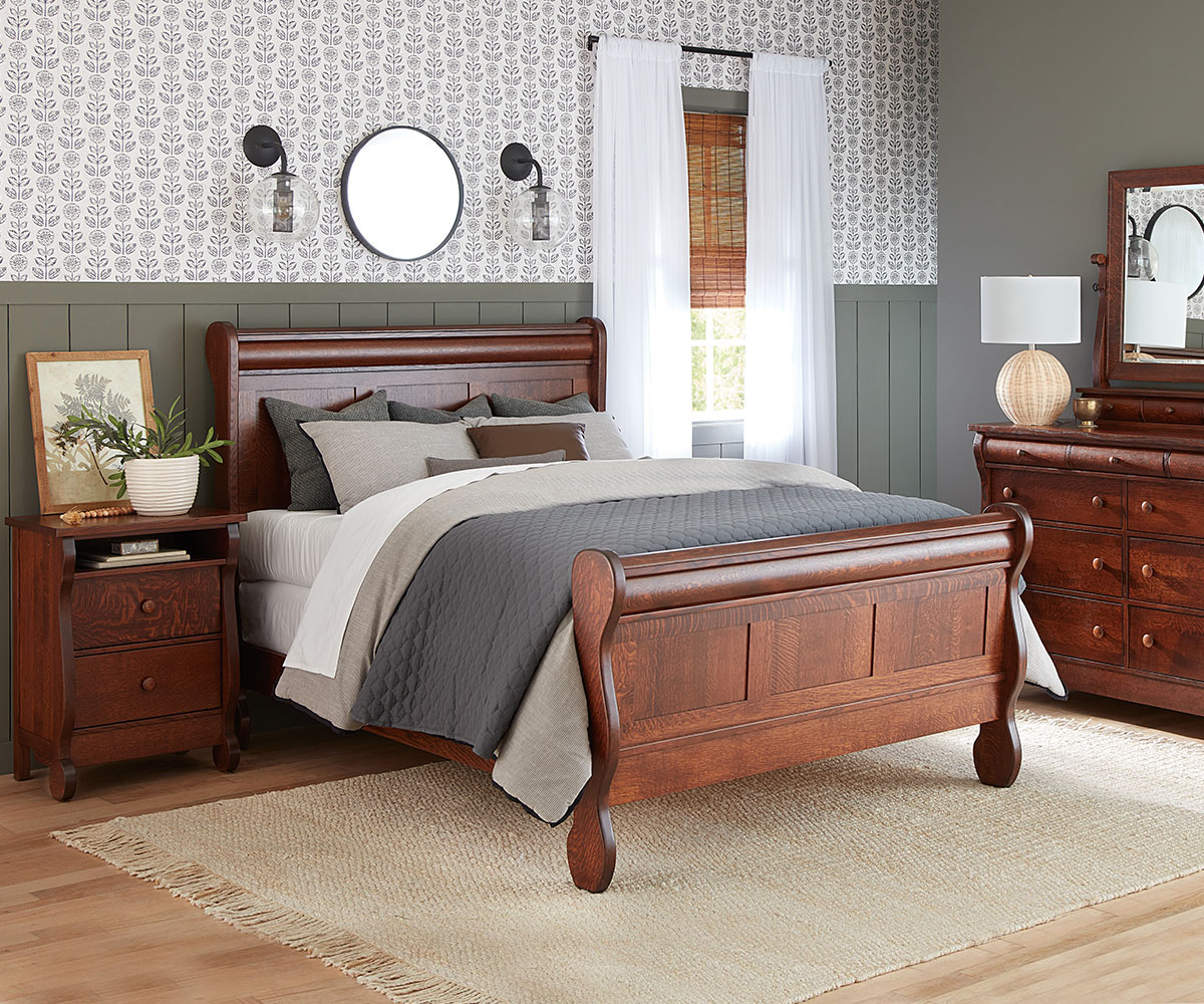 Old Classic Sleigh 1 Drawer 2 Door Nightstand - Image 6